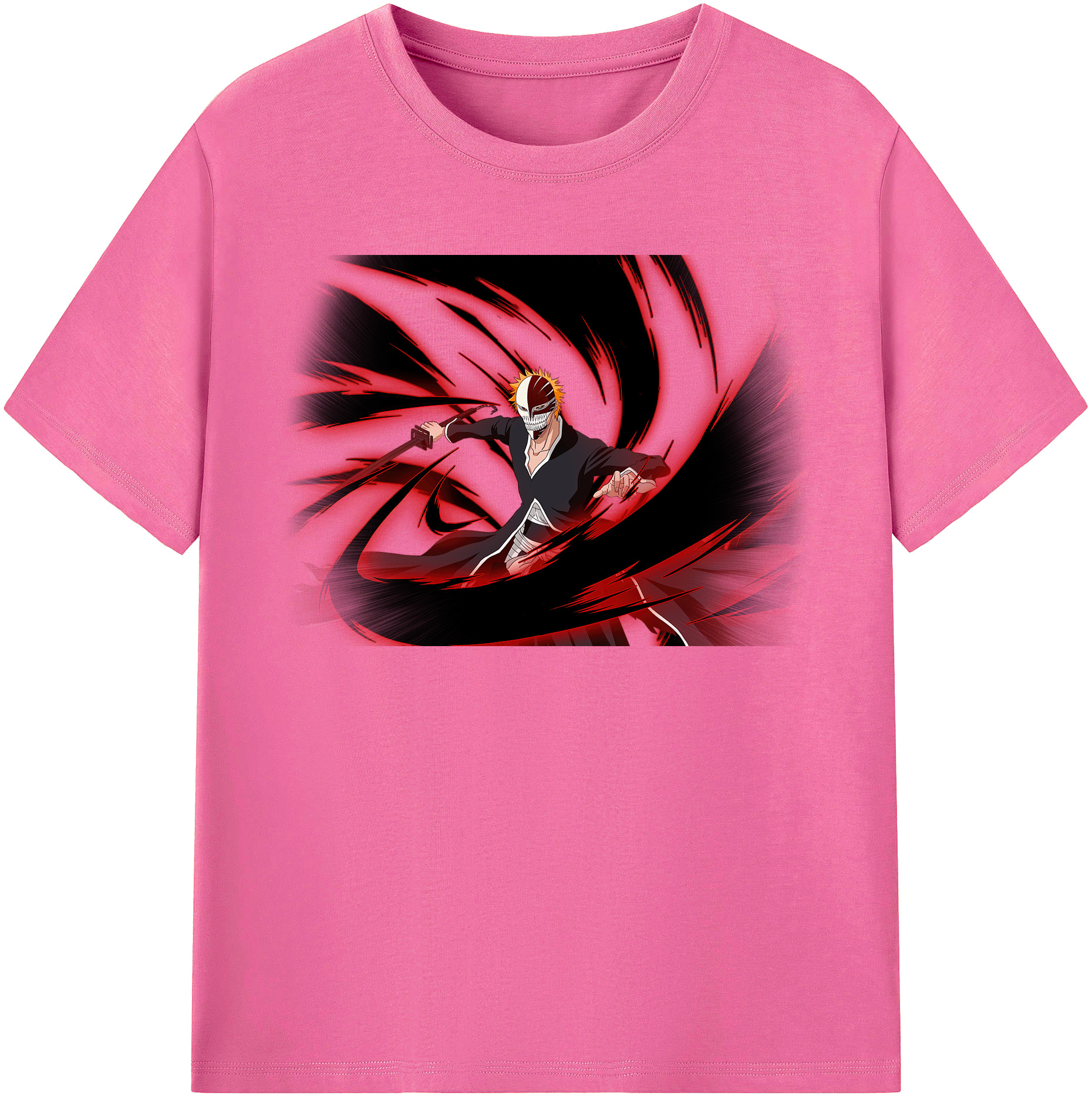 （画像用） ブリーチ 黒崎一護（くろさき いちご）BLEACH Kurosaki Ichigo レディースカジュアルプリントTシャツ（綿100％）
